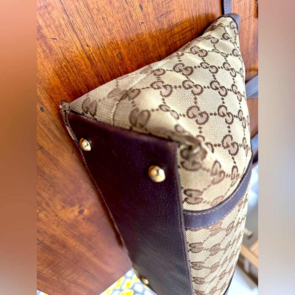 Gucci Brown Monogram Canvas Tote - Picture 10 of 14
